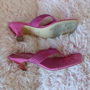Pink suade jewel sandals, 36/6